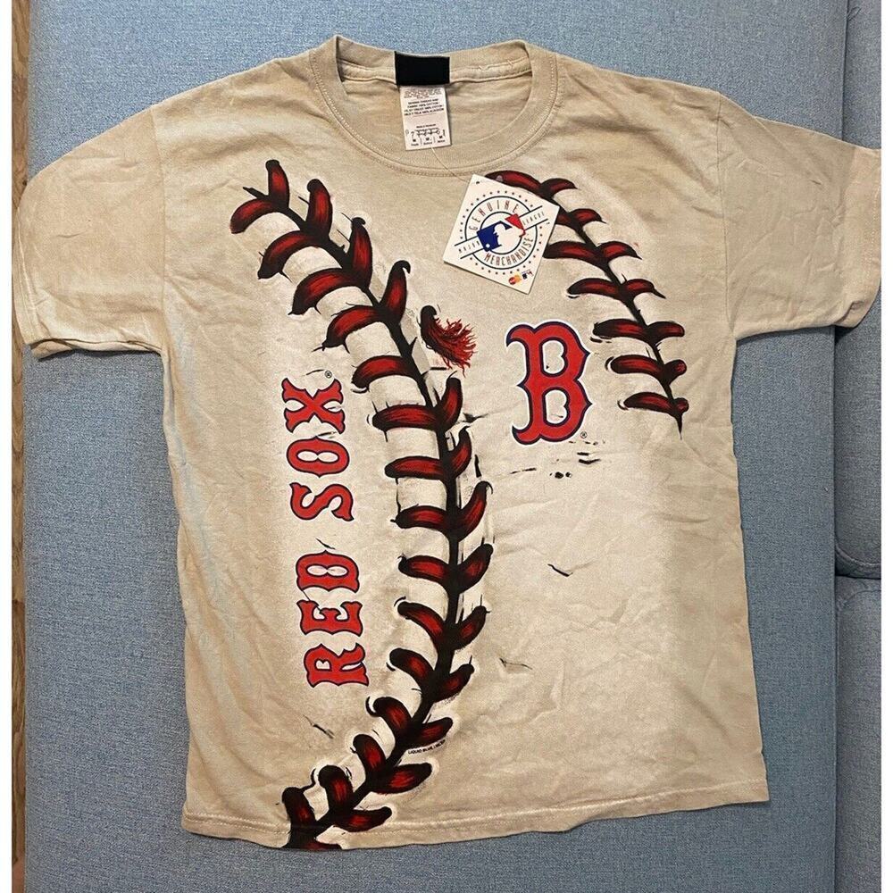 Liquid Blue Boston Red Sox Baseball Seam T Shirt 2014 MLB Youth Medium